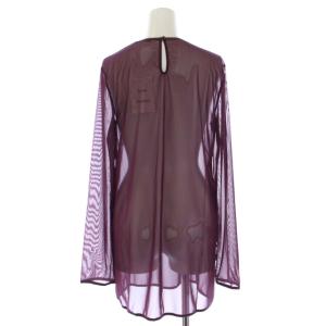 Acne Studios タグ付き 2018 カットソー シアー シースルー ビーズ クルーネック 長袖 36 紫 パープル