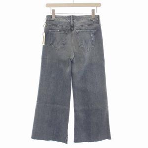 MOTHER 2016年製 THE ROLLER CROP FRAY フレア デニムパンツ ジーンズ 裾カットオフ 25 青 ライトブルー