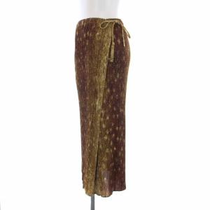 PLEATS PLEASE ISSEY MIYAKE イッセイミヤケ 2003年製 LEOPARD プリーツ フェイクラップスカート