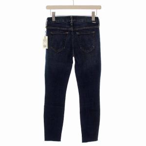 MOTHER 2016年製 LOOKER ANKLE FRAY スキニー デニムパンツ ジーンズ 裾カットオフ 26 M 紺 ネイビー