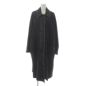 Acne Studios 2022 デニムコート ロング 比翼ボタン 太陽 カットオフ 34 ブラック