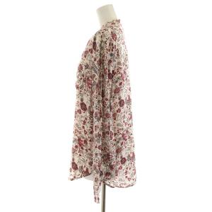 ISABEL MARANT シャツ ブラウス 長袖 花柄 シルク 絹 38 M 白 ホワイト 赤 レッド