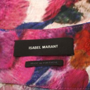 ISABEL MARANT フレアスカート ミモレ ロング 花柄 絹混 シルク混 36 S 紫 パープル