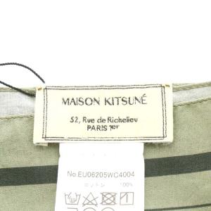Maison Kitsuné スカーフ 柄 コットン カーキ