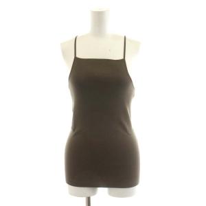 キャミソール コットン 38 M 茶 ブラウン