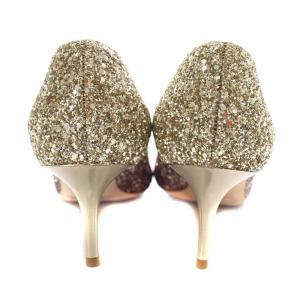 JIMMY CHOO 153AURORA.CGD パンプス ポインテッドトゥ ピンヒール グリッター グラデーション 36 23cm ピンク ゴールド色