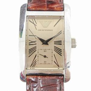 腕時計 スクエア ロゴ ベージュ文字盤 シルバー AR-0155