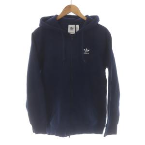 adidas Originals トレフォイル ジップスルーパーカー ジャケット フード ロゴ M 紺 ネイビー DN6013 GY01