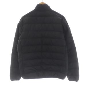 adidas エッセンシャルズ ダウンジャケット ミドル ジップアップ ハイネック ロゴ 3本ライン XO LL 黒 ブラック 白 ホワイト