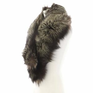 SAGA FOX ティペット マフラー フォックスファー 毛皮 ダークブラウン 白 ホワイト