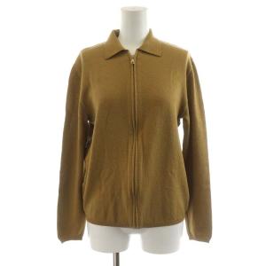 ニット ジップアップ 長袖 ウール 44 L ベージュ