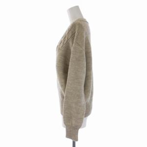 MARGARET HOWELL 22AW ANDEAN HIGHLAND WOOL ニット セーター 長袖 Vネック ウール 2 M ベージュ 578-2263010