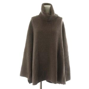 ニット セーター 長袖 タートルネック ウール 茶 ブラウン