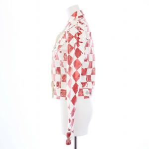 MM6 Maison Margiela CHECK PRINT DENIM JACKET チェックプリント デニムジャケット ジージャン Gジャン クロップド丈 38