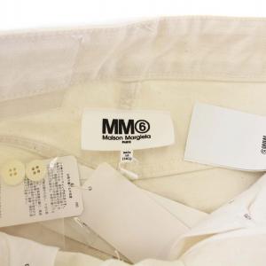 MM6 Maison Margiela コーティングパンツ ボタンフライ 36 XS アイボリー S62LB0078