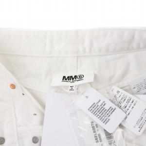 MM6 Maison Margiela 5 pockets デニムパンツ ジーンズ チェックプリント ボタンフライ 38 S 白 赤 ホワイト レッド S62LB0075