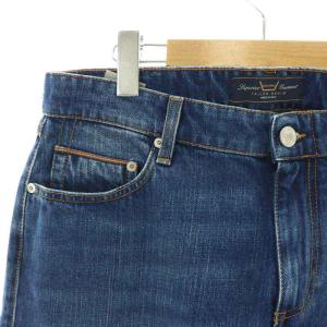 STRASBURGO CARE LABEL スパイク spike デニムパンツ ジーンズ ジップフライ USED加工 33 L 紺 ネイビー