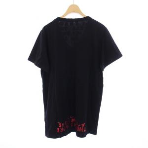Maison Margiela 19AW AIDS Charity エイズドTシャツ カットソー Vネック 半袖 グリッター S 黒 ブラック S30GJ0007