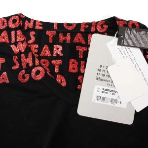 Maison Margiela 19AW AIDS Charity エイズドTシャツ カットソー Vネック 半袖 グリッター S 黒 ブラック S30GJ0007