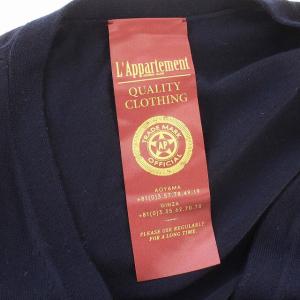 L'Appartement カーディガン ニット カシミヤ混 金ボタン 長袖 F ネイビー 紺