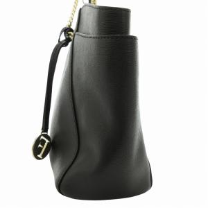FURLA ハンドバッグ トートバッグ レザー ロゴ金具 チャーム 黒 ブラック
