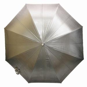 LUPIAN 傘 アンブレラ 長傘 雨傘 ステッキ型 ストライプ グレー シルバーカラー