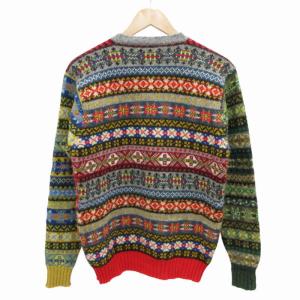 BEAMS BOY ニット セーター 総柄 ウール 長袖 マルチカラー