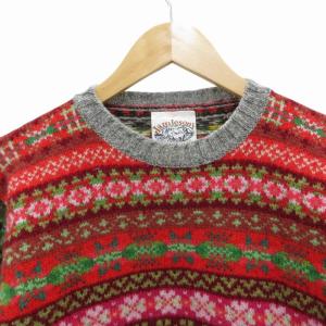 BEAMS BOY ニット セーター 総柄 ウール 長袖 マルチカラー