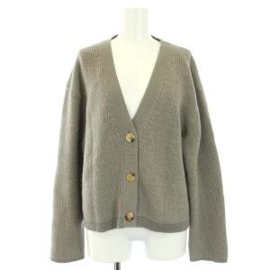 カーディガン ニット ウール 長袖 2 M グレー