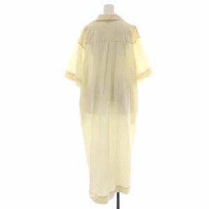 BEAUTY&YOUTH UNITED ARROWS コットンポプリン カフタンスキッパーワンピース ライナー ウォッシャブル ミモレ ロング ペチコート付き 五分袖 M アイボリー