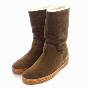 ムートンブーツ ショート スエード 37 23.5cm 茶 ブラウン /YM MA
