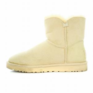 UGG australia JACKEE ムートンブーツ ショートブーツ ラインストーン リボン US7 24cm アイボリー 1008838