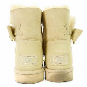 UGG australia JACKEE ムートンブーツ ショートブーツ ラインストーン リボン US7 24cm アイボリー 1008838
