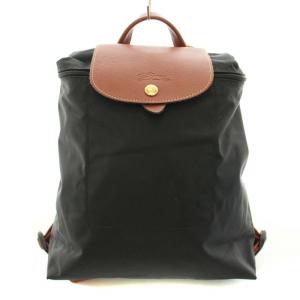 PARIS LE PLIAGE ルプリアージュ リュックサック バックパック ナイロン レザー ロゴ 折りたたみ 黒 ブラック