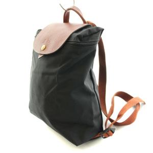 Longchamp PARIS LE PLIAGE ルプリアージュ リュックサック バックパック ナイロン レザー ロゴ 折りたたみ 黒 ブラック