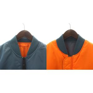 ALPHA INDUSTRIES INDUSTRIES MA-1 フライトジャケット ブルゾン 中綿 ジップアップ リバーシブル XL 青 ブルー オレンジ