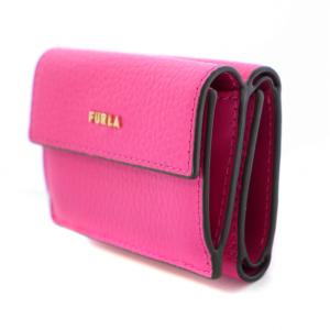FURLA BABYLON バビロン 三つ折り財布 ミニウォレット レザー ロゴ ピンク