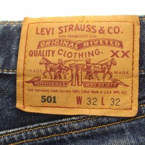 Levi's デニムパンツ 501 00S 刻印553 ダメージ加工 32 ブルー