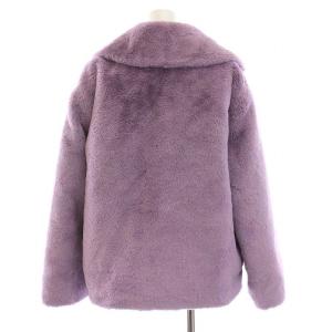 alice + olivia フェイクファーコート 中綿 ショート アウター S P 紫 パープル