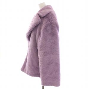 alice + olivia フェイクファーコート 中綿 ショート アウター S P 紫 パープル