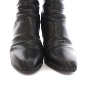 JIMMY CHOO ショートブーツ ブーティ ウェッジソール レザー 37 23.5cm 黒 ブラック