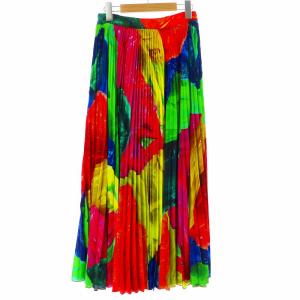 MSGM プリーツスカート フレア ロング マキシ 総柄 40 L マルチカラー