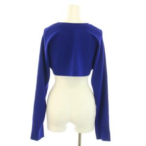 UN3D. 22SS ニット セーター スクエアネック 長袖 ショート丈 ハイゲージ F 青 ブルー