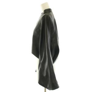 22AW ROUND SHORT FAKE LEATHER JACKET ラウンドショートフェイク