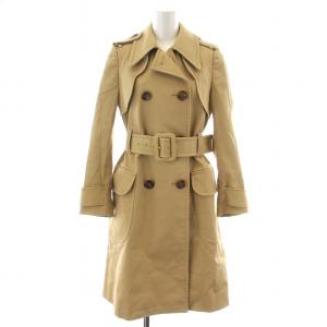 トレンチコート スプリング ダブル ロング ベルト ボックスプリーツ 36 XS ベージュ