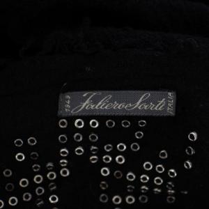 Faliero Sarti ストール マフラー ウール シルク イタリア製 黒 ブラック