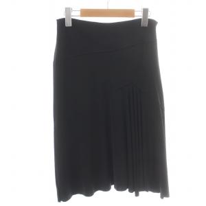 フレアスカート ひざ丈 絹 シルク 40 M 黒 ブラック /NW1 GY30
