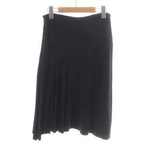 Ermanno Scervino フレアスカート ひざ丈 絹 シルク 40 M 黒 ブラック /NW1 GY30