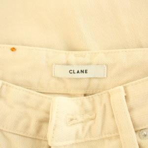 CLANE SECOND DENIM PANTS セカンドデニムパンツ ジーンズ ジップフライ ロゴ 革ラベル 1 S オフホワイト 14111-7322