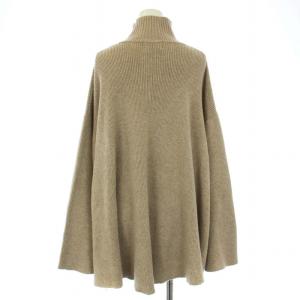 CLANE 2WAY CAPE KNIT TOPS ケープニットトップス ポンチョ リブ ハイネック 長袖 ウール混 1 S べージュ
